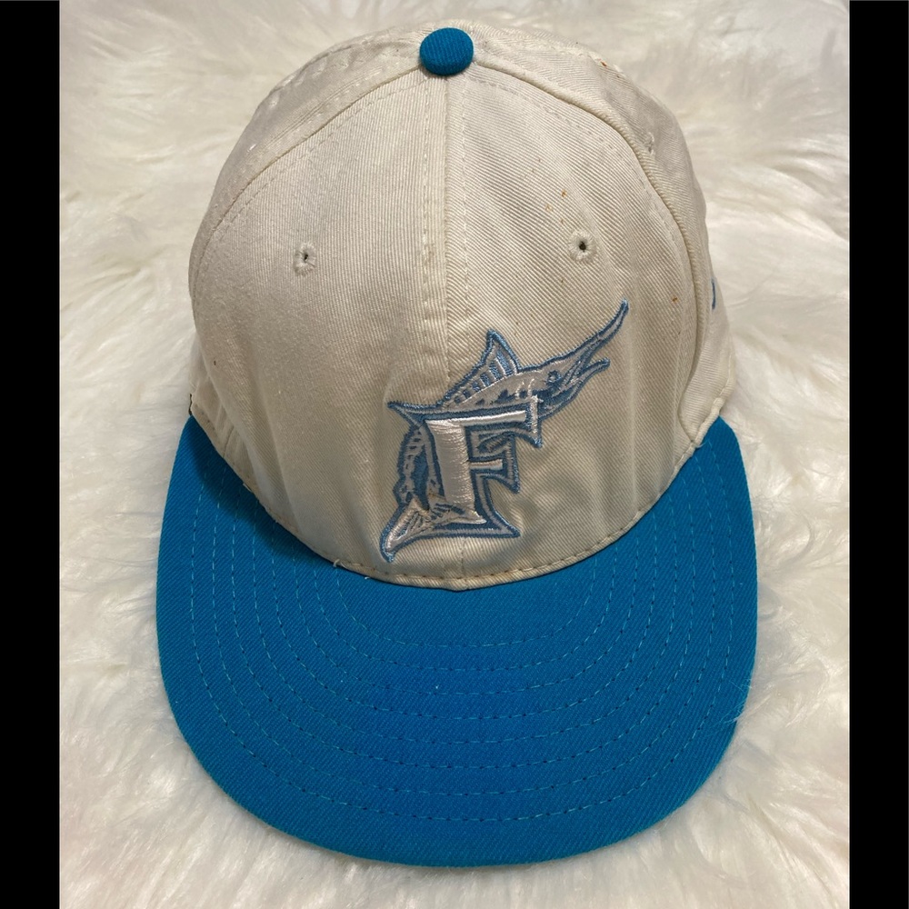 New Era Florida Marlin’s Turquoise Blue & White Cap Size 7.5